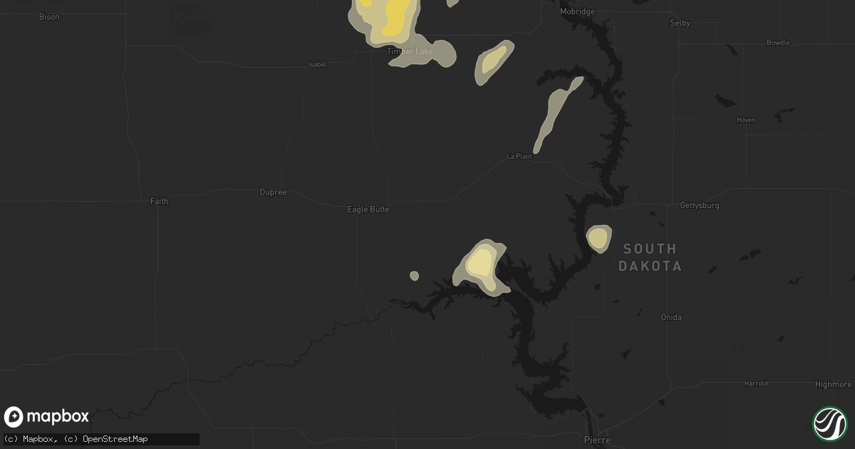 Hail map in Eagle Butte, SD on September 5, 2026