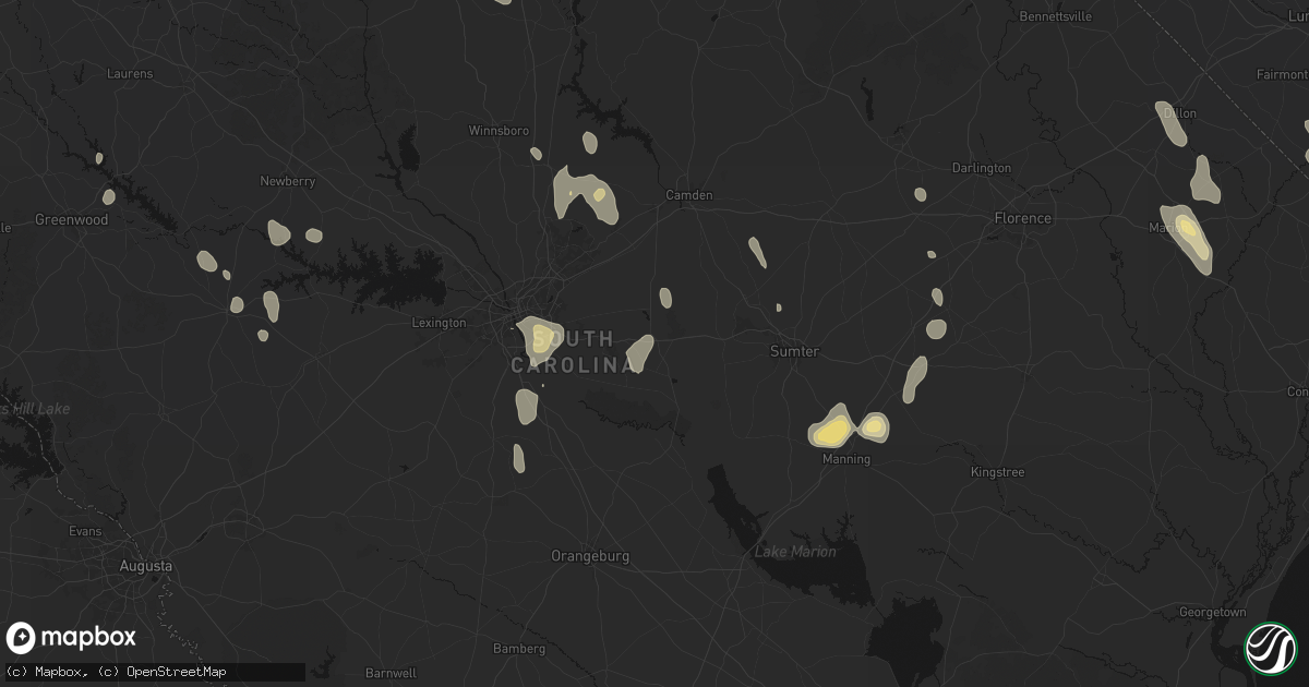 Hail map in Eastover, SC on September 5, 2026