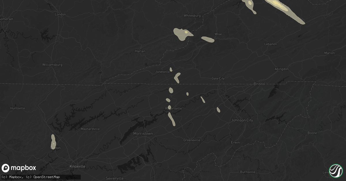 Hail map in Eidson, TN on September 5, 2026