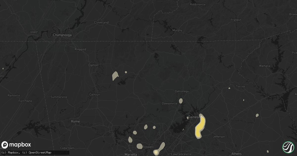 Hail map in Ellijay, GA on September 5, 2026