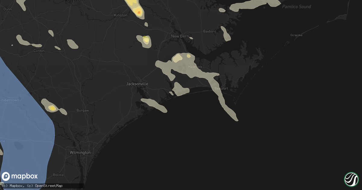 Hail map in Emerald Isle, NC on September 5, 2026
