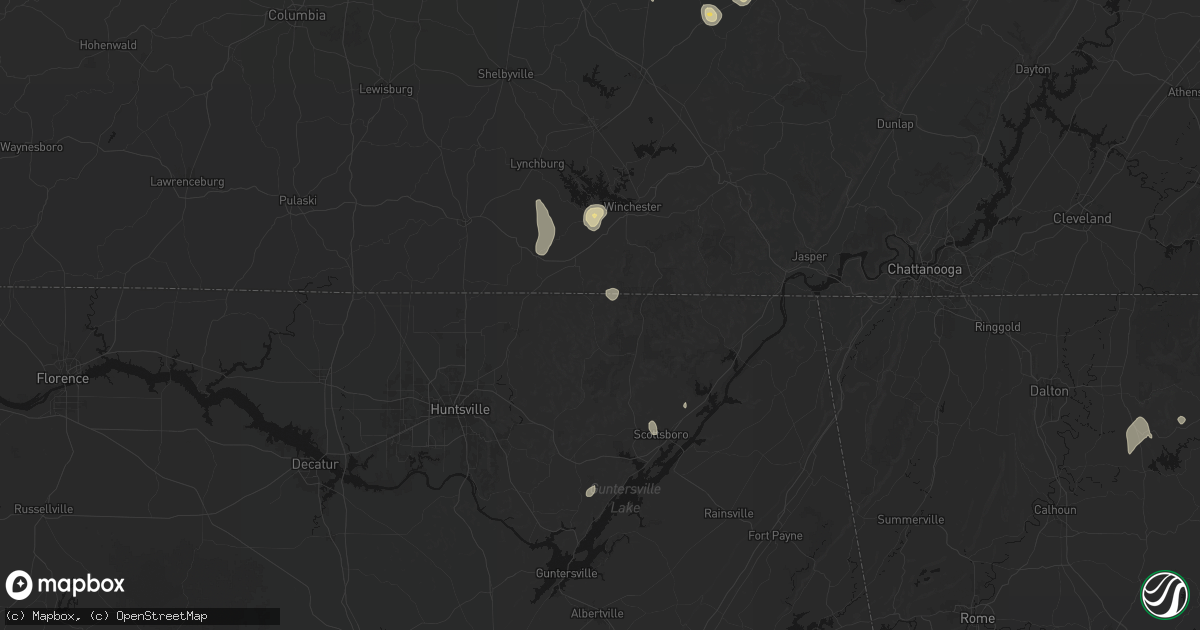 Hail map in Estillfork, AL on September 5, 2026