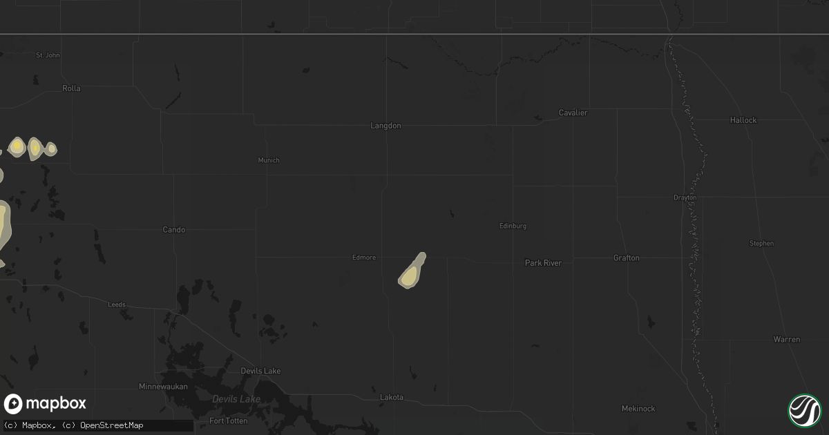 Hail map in Fairdale, ND on September 5, 2026