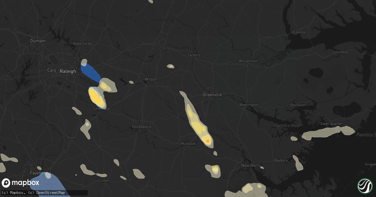 Hail map in Farmville, NC on September 5, 2026