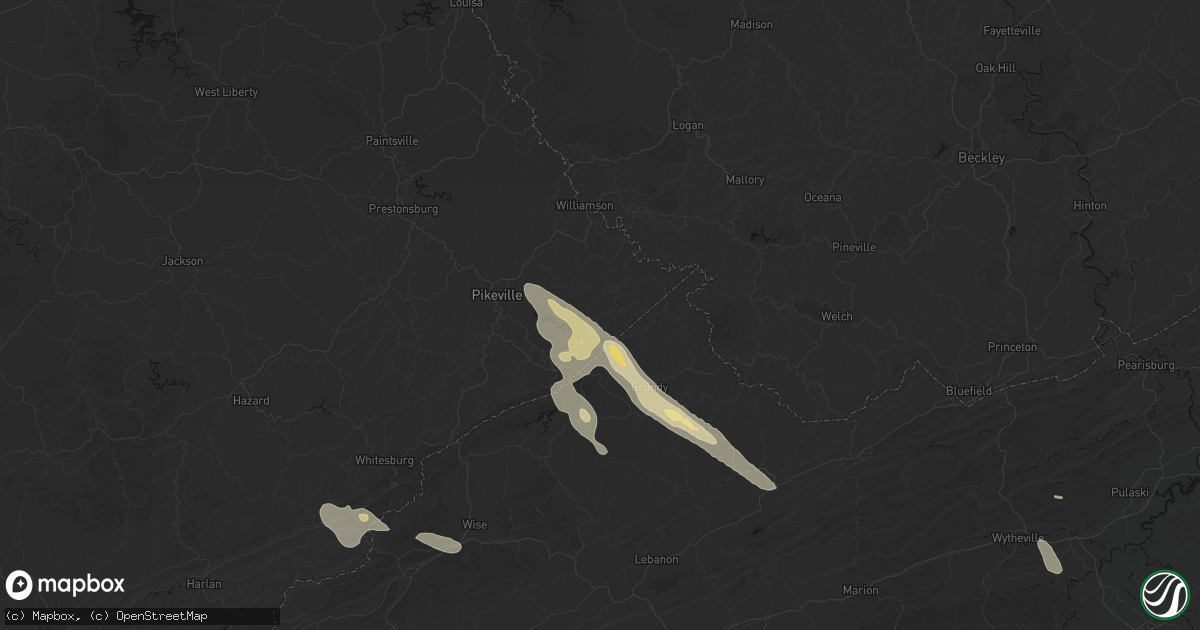 Hail map in Fedscreek, KY on September 5, 2026