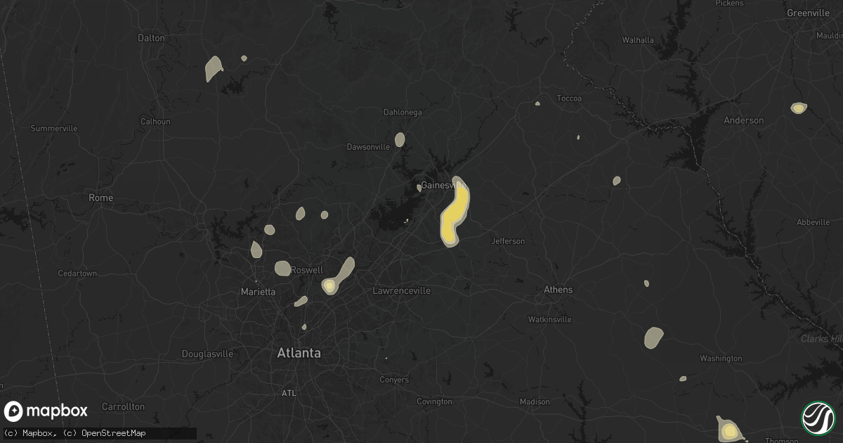 Hail map in Flowery Branch, GA on September 5, 2026