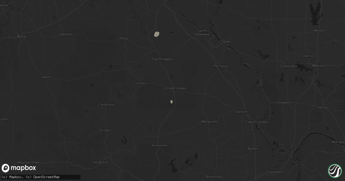 Hail map in Fredericktown, MO on September 5, 2026