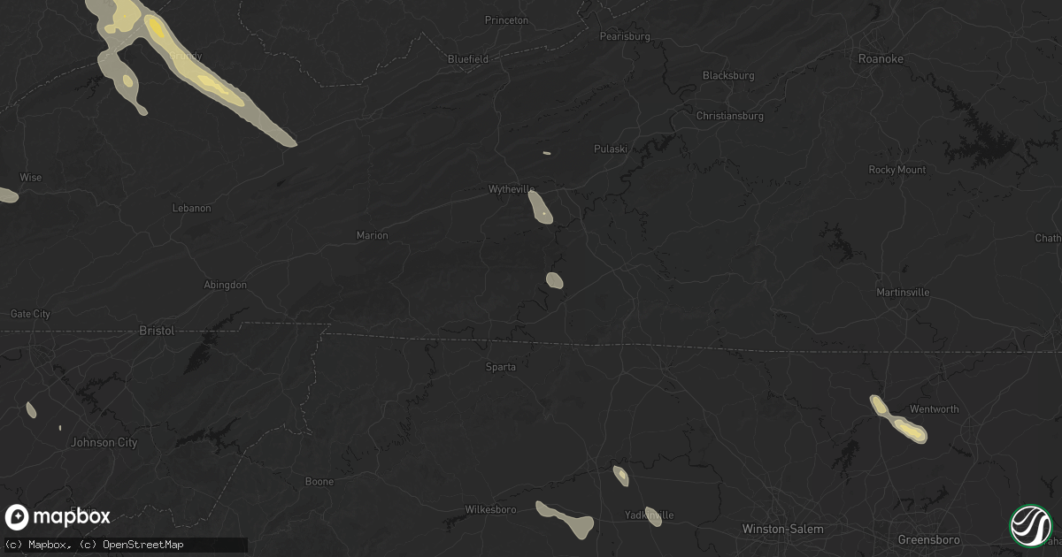 Hail map in Fries, VA on September 5, 2026