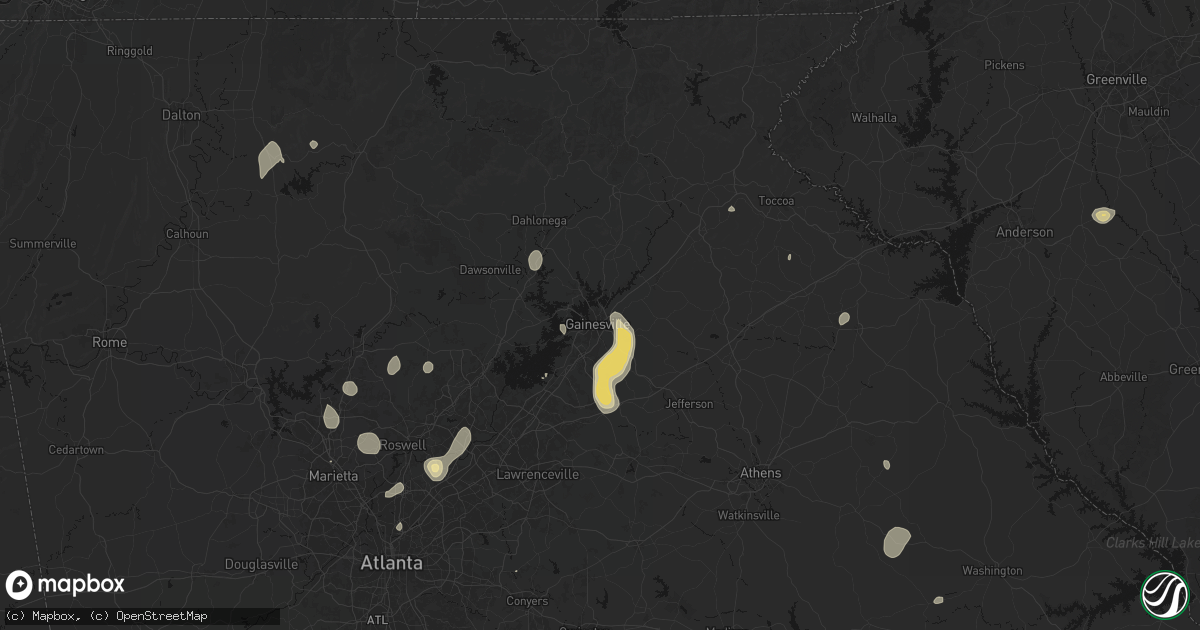 Hail map in Gainesville, GA on September 5, 2026
