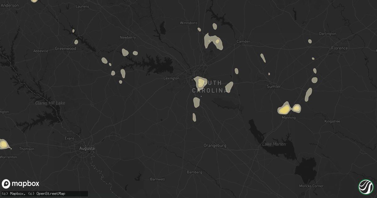 Hail map in Gaston, SC on September 5, 2026