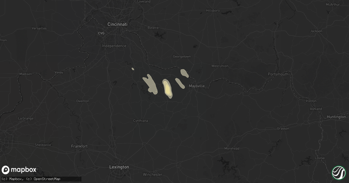 Hail map in Germantown, KY on September 5, 2026