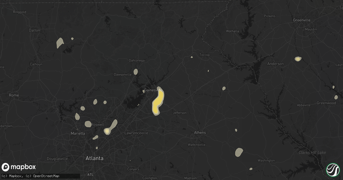 Hail map in Gillsville, GA on September 5, 2026