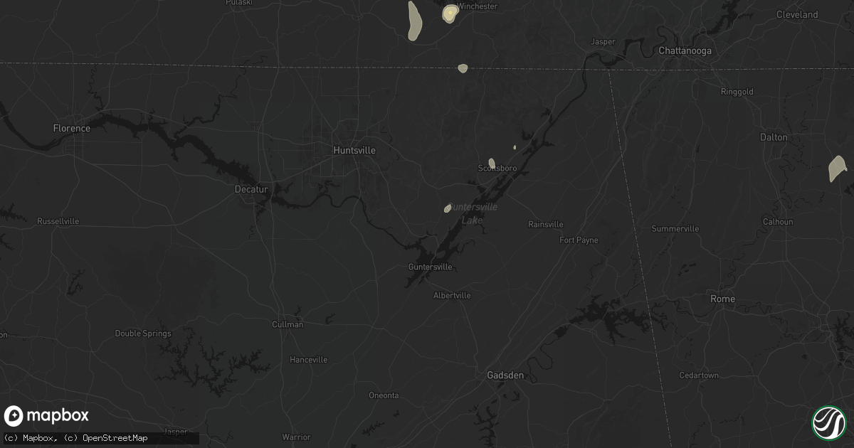 Hail map in Grant, AL on September 5, 2026