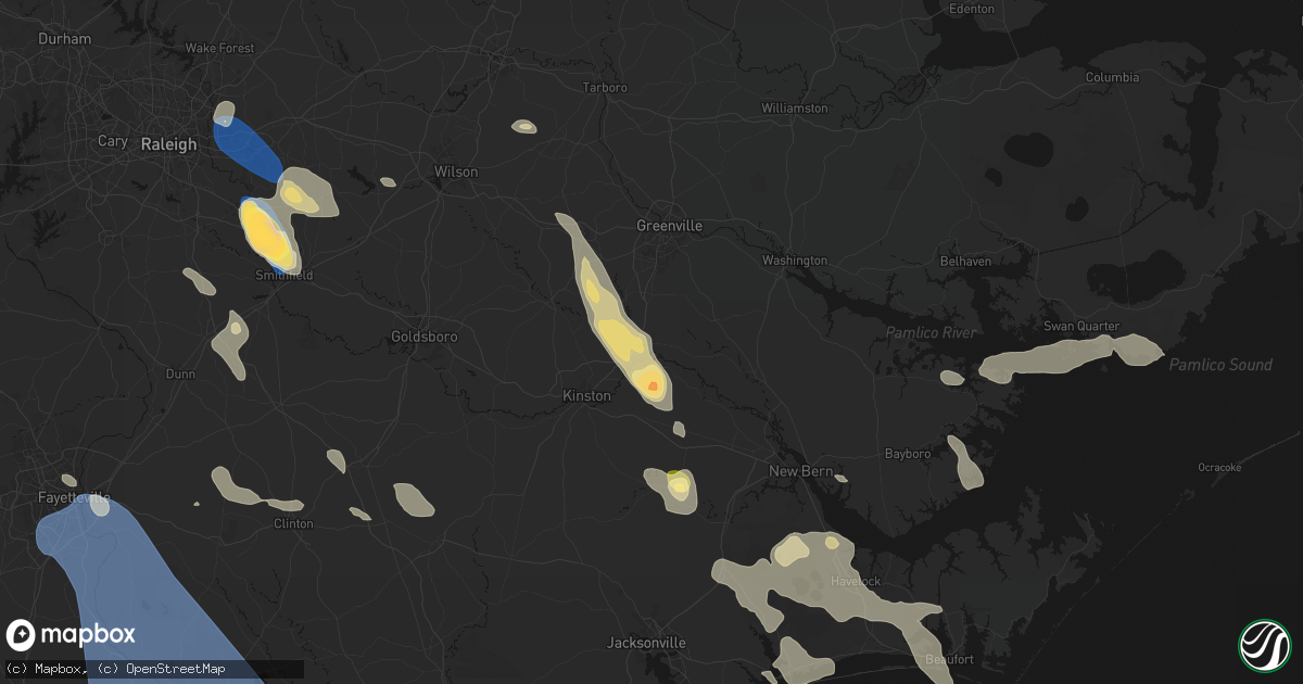 Hail map in Grifton, NC on September 5, 2026