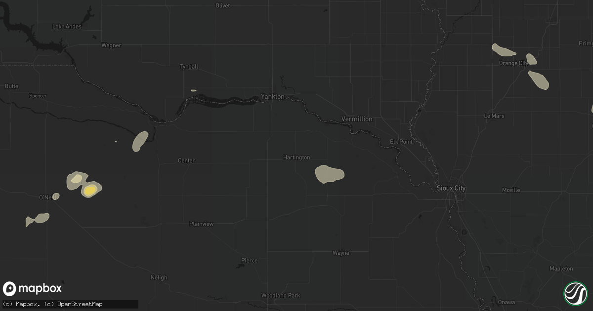 Hail map in Hartington, NE on September 5, 2026
