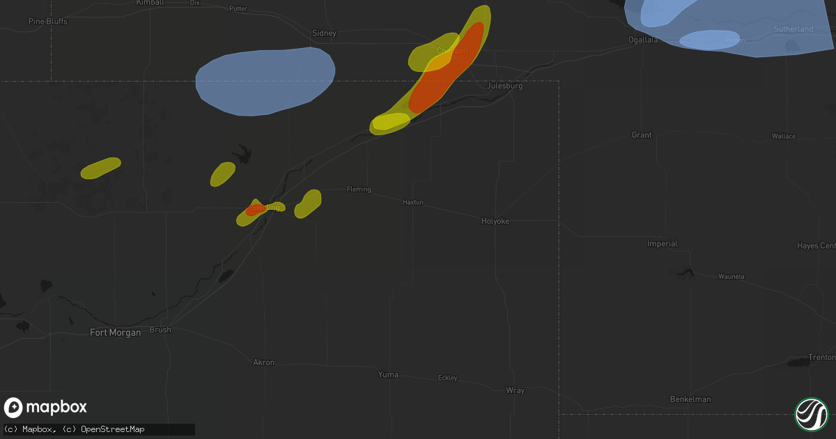 Hail map in Haxtun, CO on September 5, 2026
