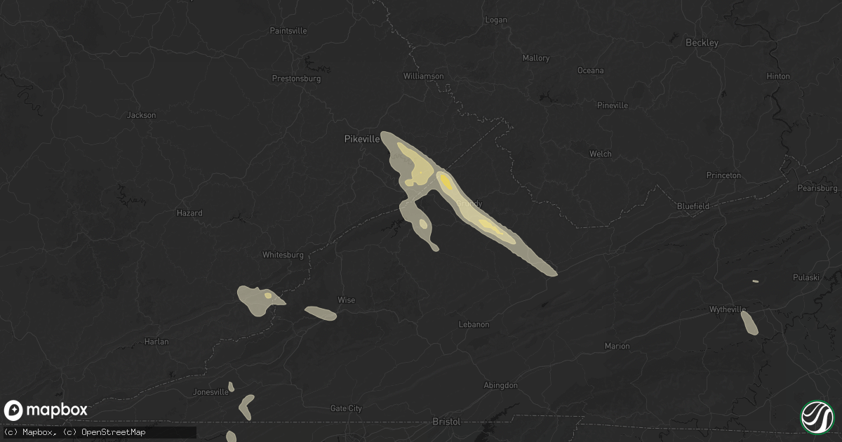 Hail map in Haysi, VA on September 5, 2026