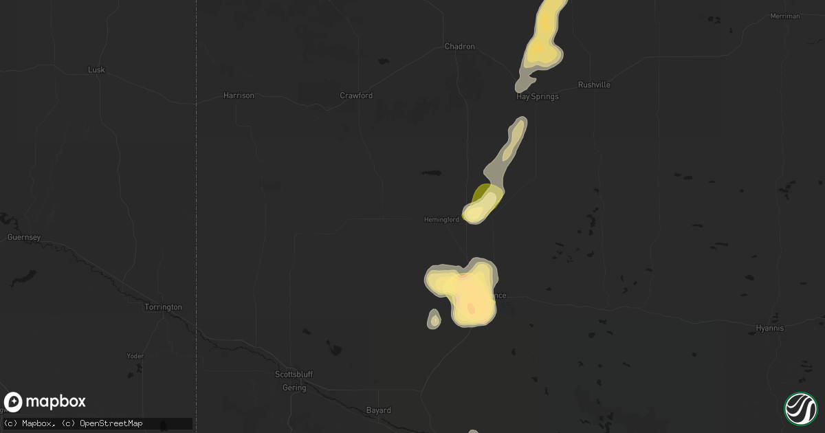 Hail map in Hemingford, NE on September 5, 2026