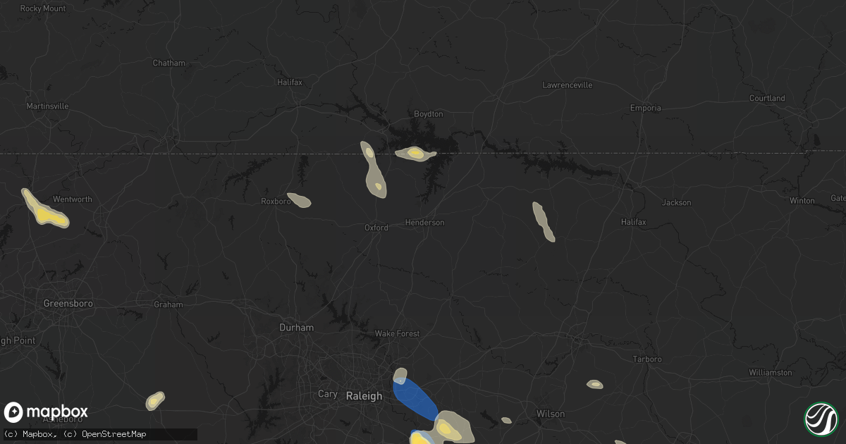 Hail map in Henderson, NC on September 5, 2026