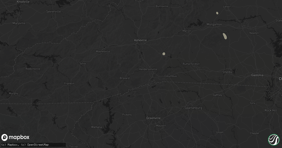 Hail map in Hendersonville, NC on September 5, 2026
