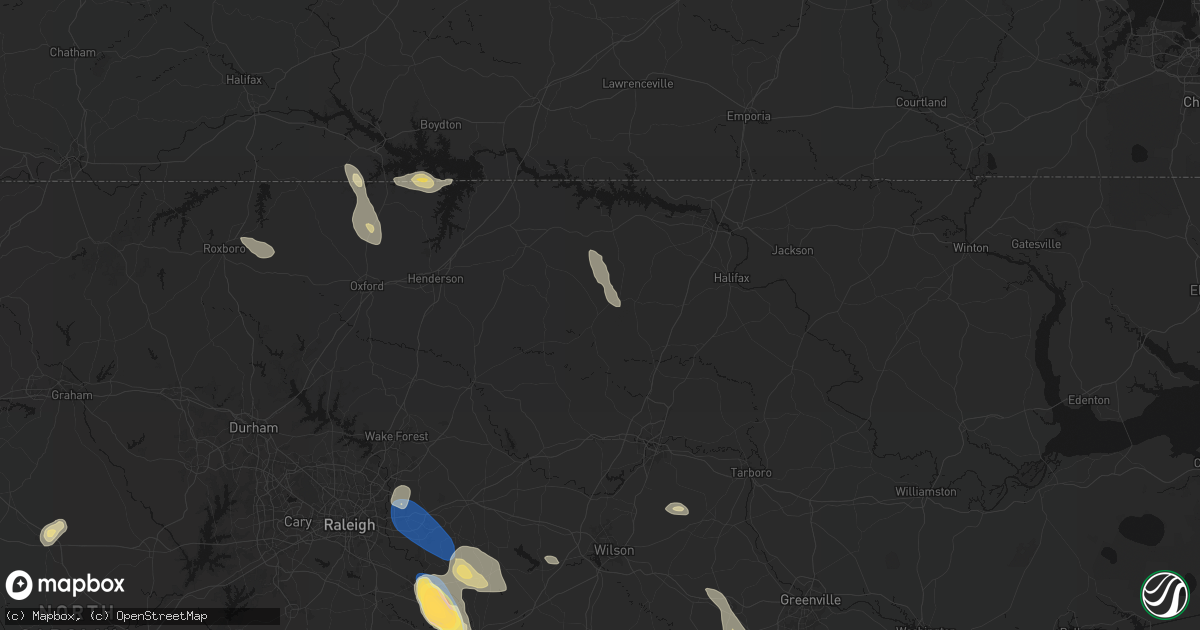 Hail map in Hollister, NC on September 5, 2026