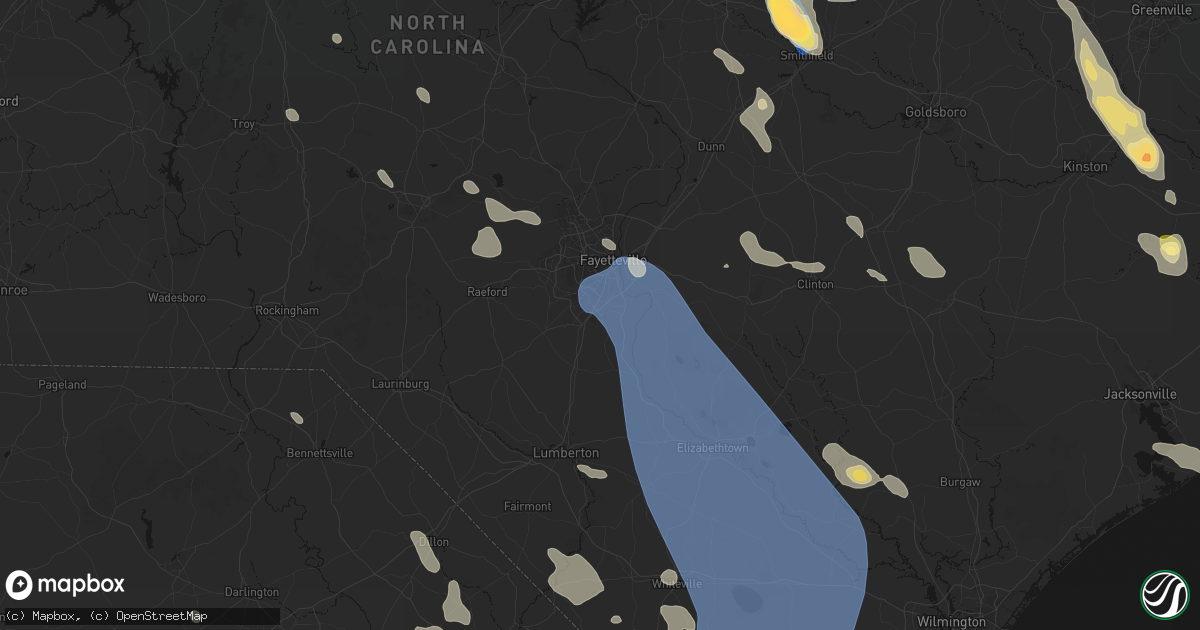 Hail map in Hope Mills, NC on September 5, 2026