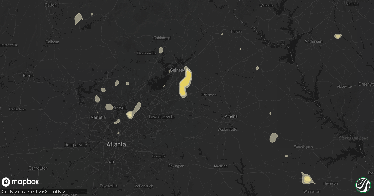 Hail map in Hoschton, GA on September 5, 2026