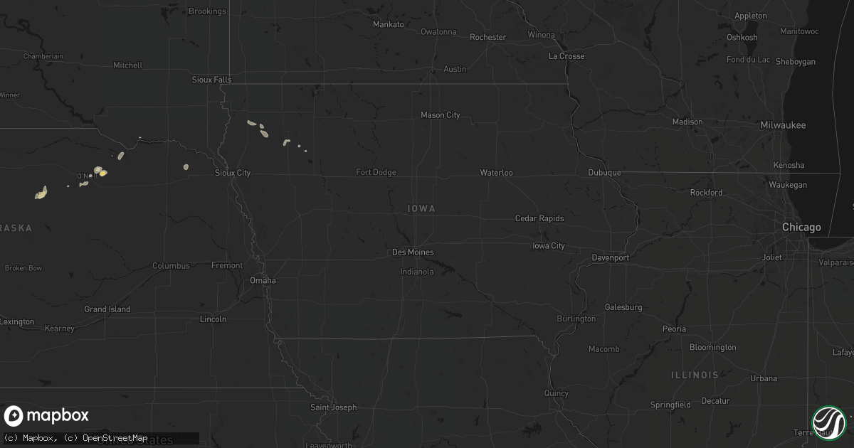 Hail map in Iowa on September 5, 2026