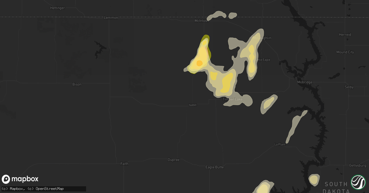 Hail map in Isabel, SD on September 5, 2026