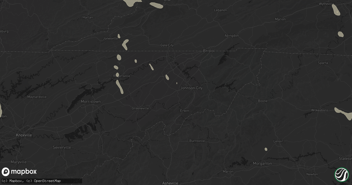 Hail map in Jonesborough, TN on September 5, 2026