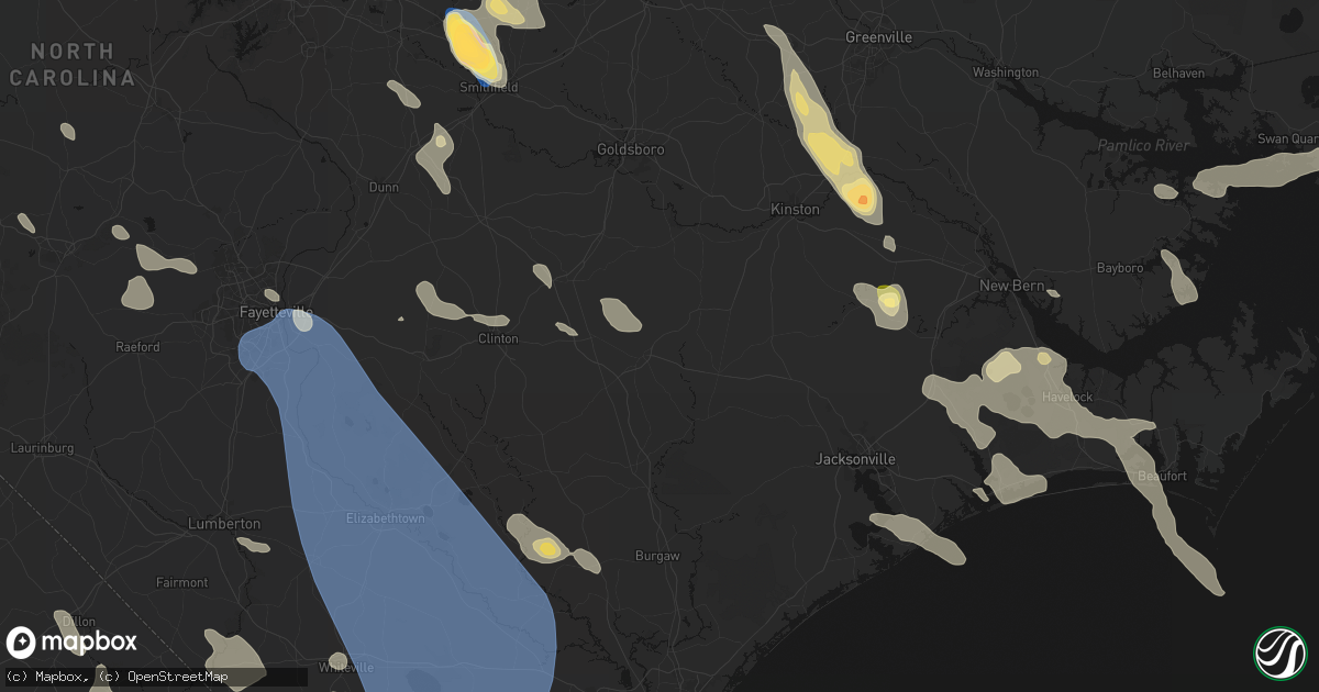 Hail map in Kenansville, NC on September 5, 2026