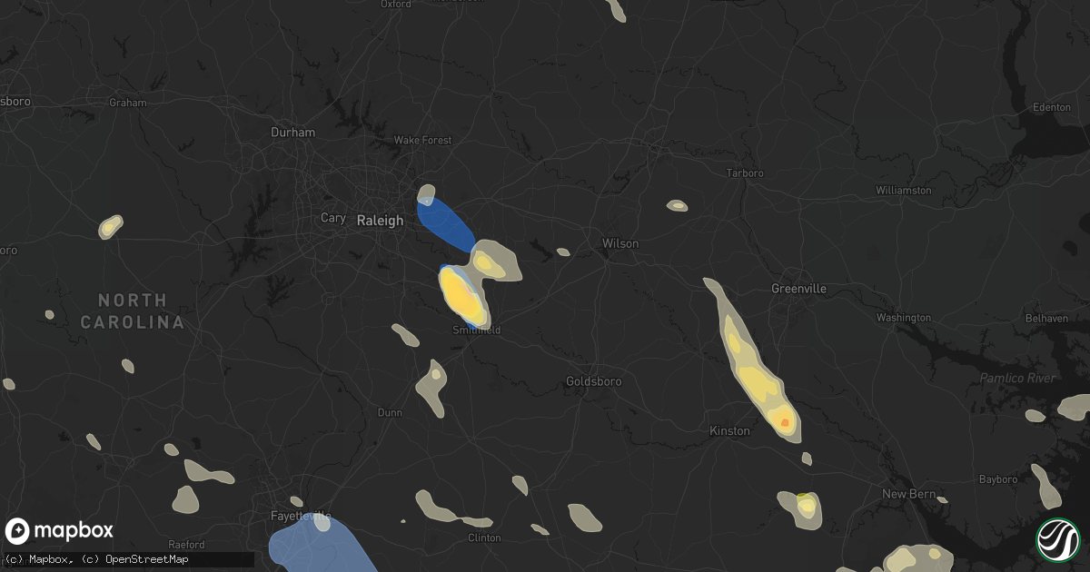 Hail map in Kenly, NC on September 5, 2026