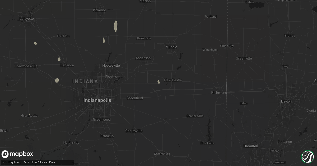Hail map in Kennard, IN on September 5, 2026