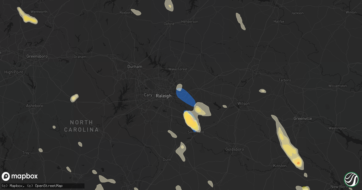 Hail map in Knightdale, NC on September 5, 2026