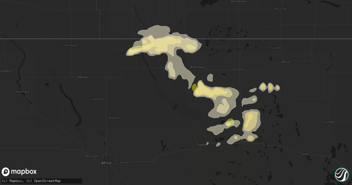 Hail map in Kramer, ND on September 5, 2026