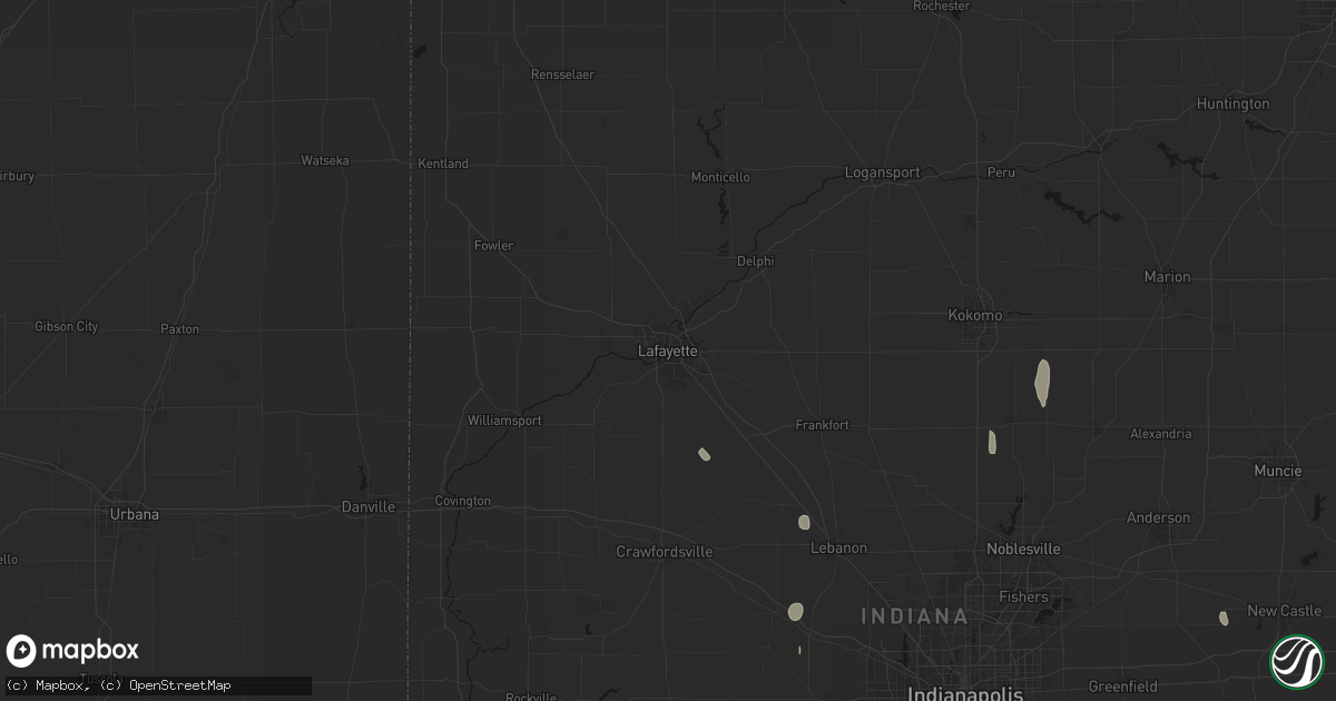 Hail map in Lafayette, IN on September 5, 2026