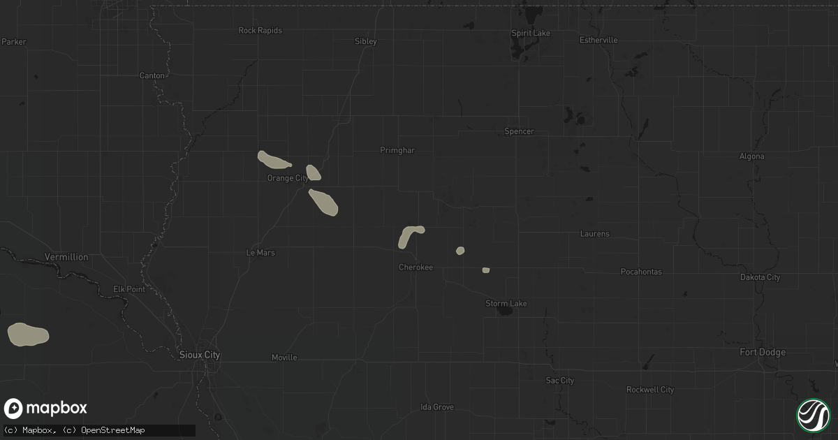 Hail map in Larrabee, IA on September 5, 2026