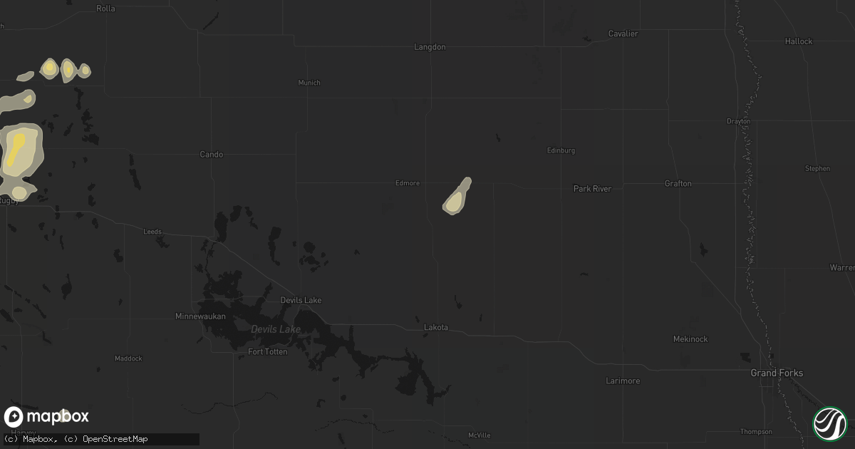 Hail map in Lawton, ND on September 5, 2026