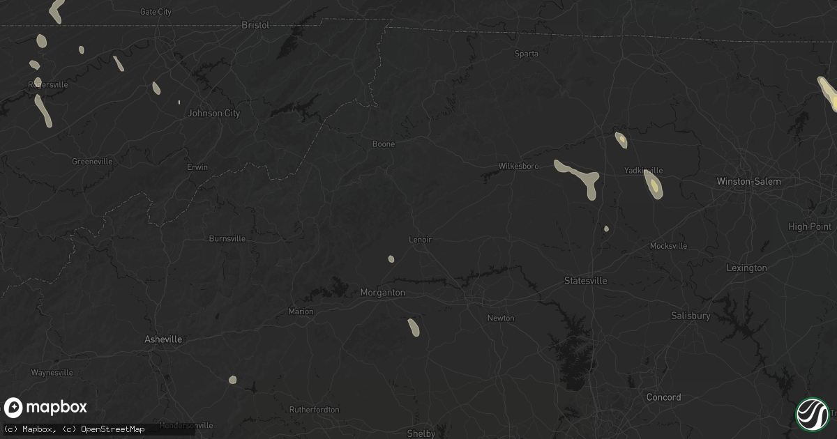 Hail map in Lenoir, NC on September 5, 2026