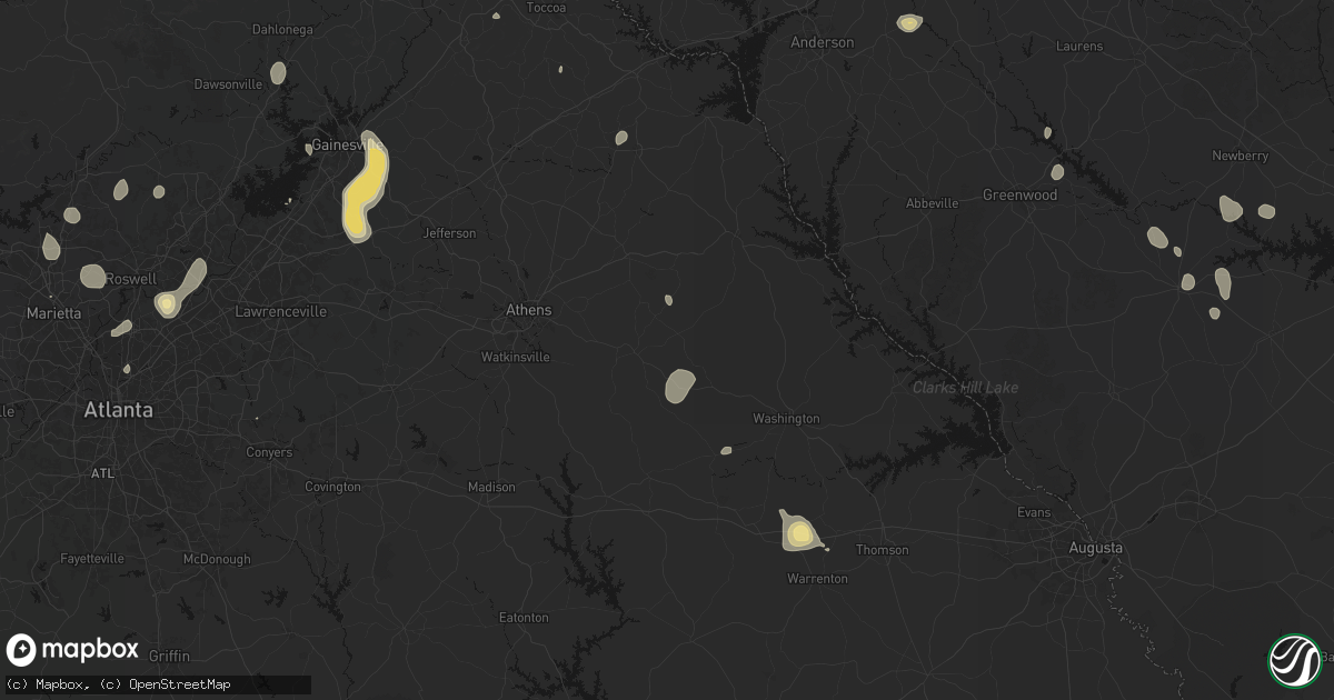 Hail map in Lexington, GA on September 5, 2026
