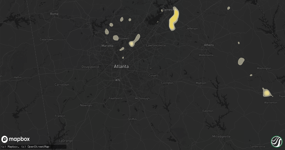 Hail map in Lithonia, GA on September 5, 2026