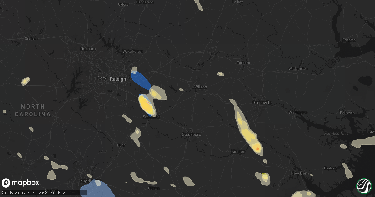 Hail map in Lucama, NC on September 5, 2026