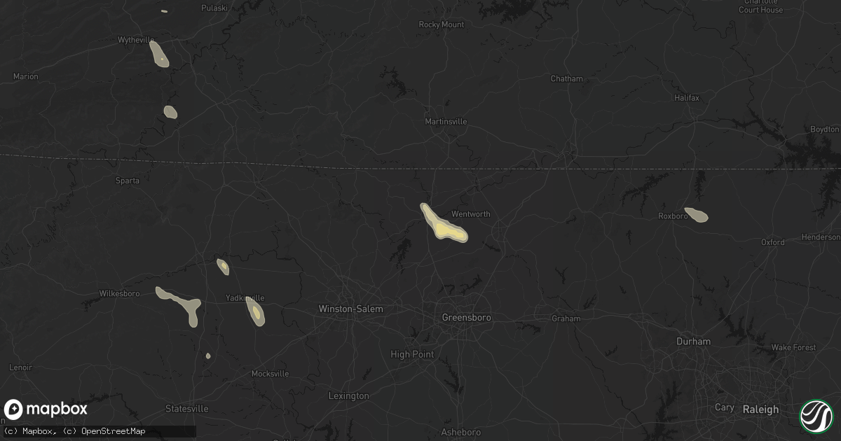 Hail map in Madison, NC on September 5, 2026