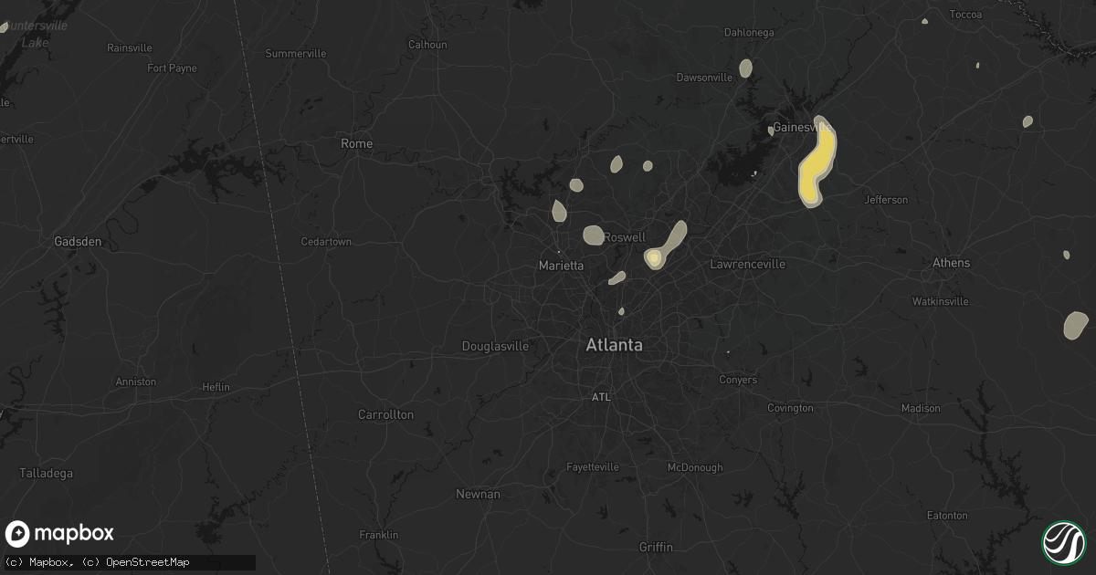 Hail map in Marietta, GA on September 5, 2026