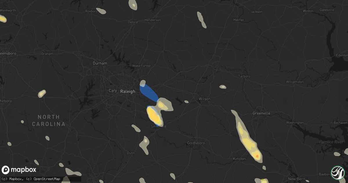 Hail map in Middlesex, NC on September 5, 2026