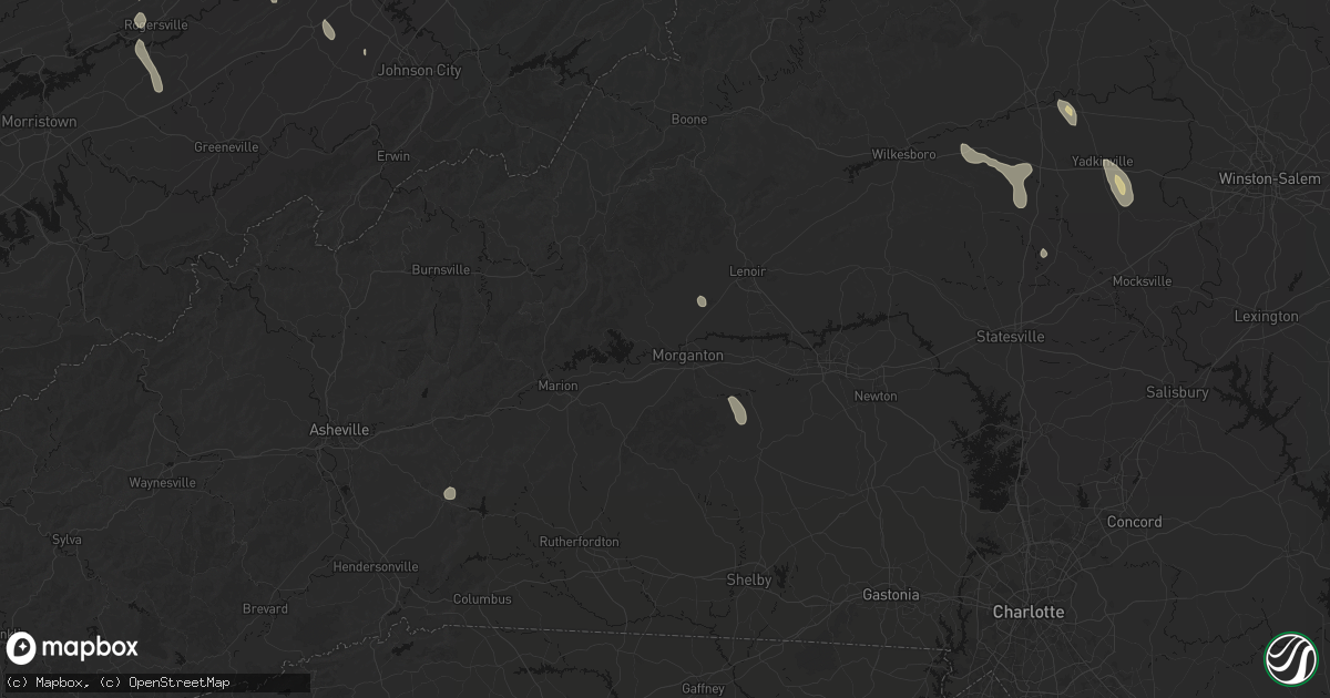 Hail map in Morganton, NC on September 5, 2026