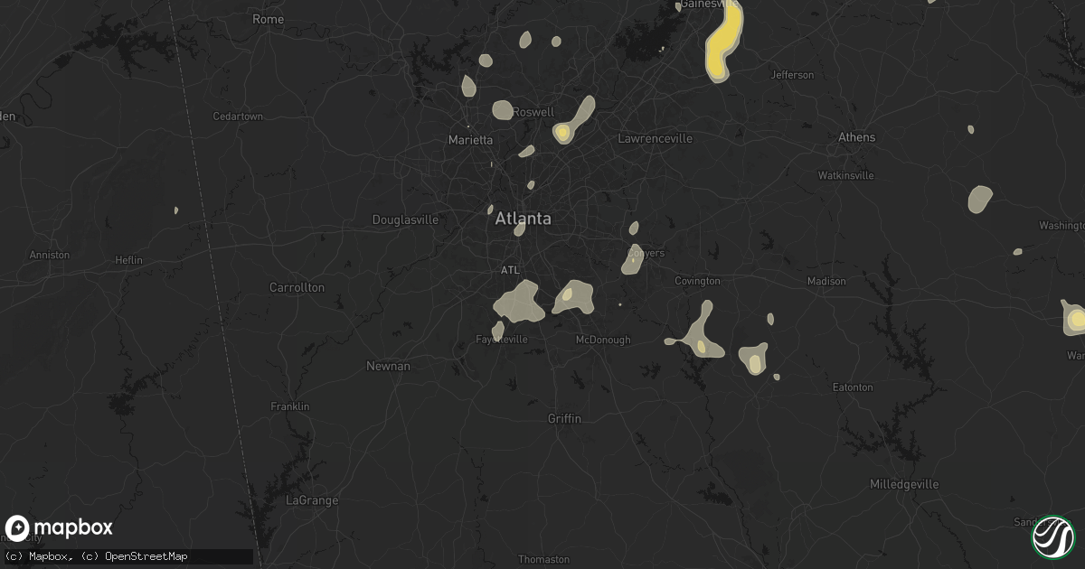 Hail map in Morrow, GA on September 5, 2026