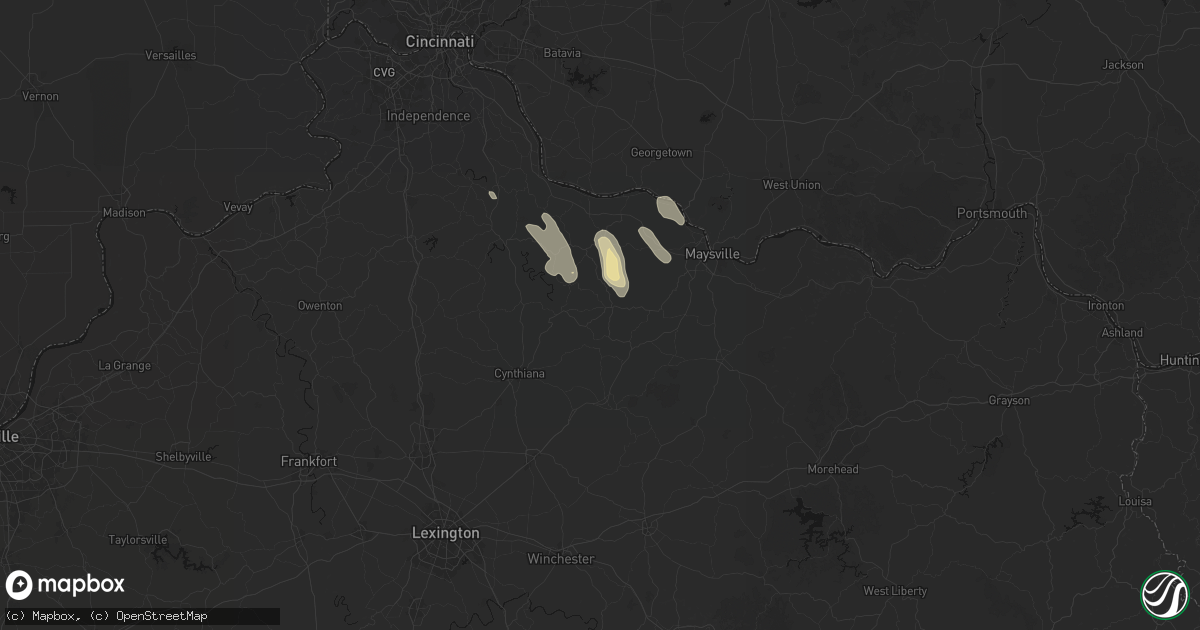 Hail map in Mount Olivet, KY on September 5, 2026