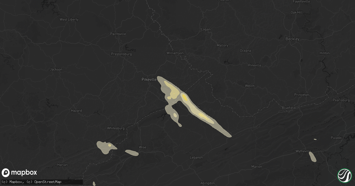 Hail map in Mouthcard, KY on September 5, 2026