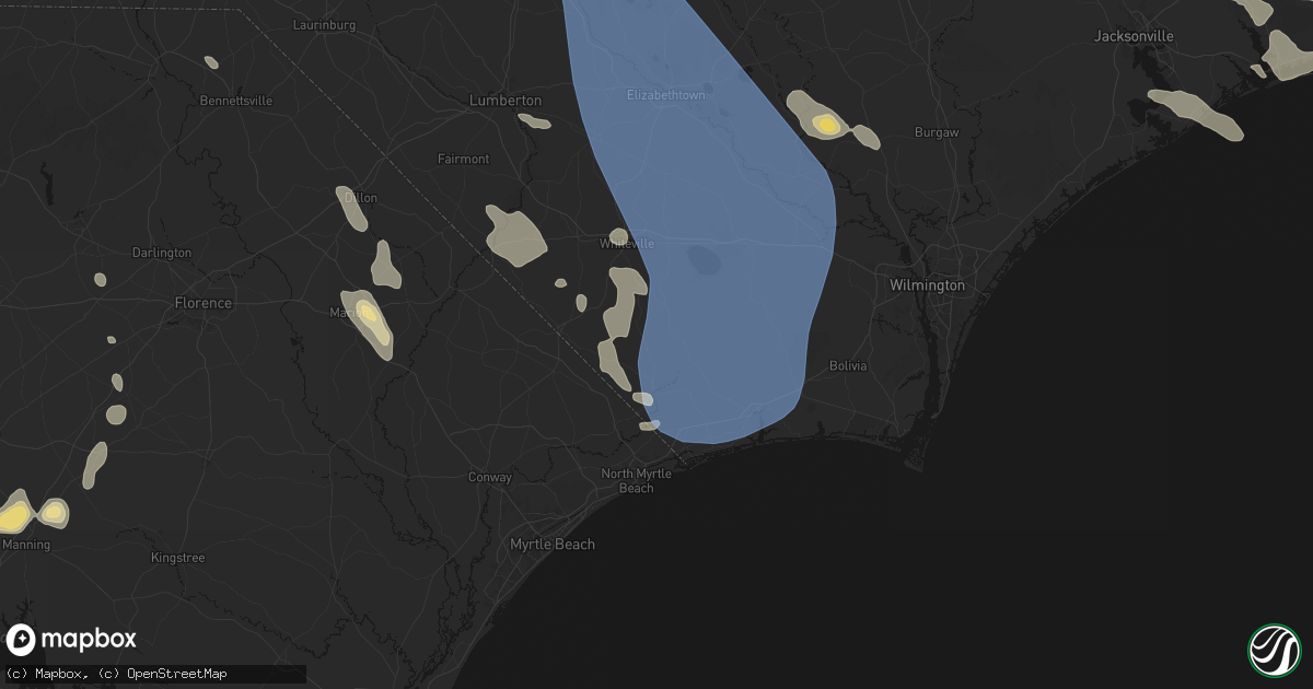 Hail map in Nakina, NC on September 5, 2026